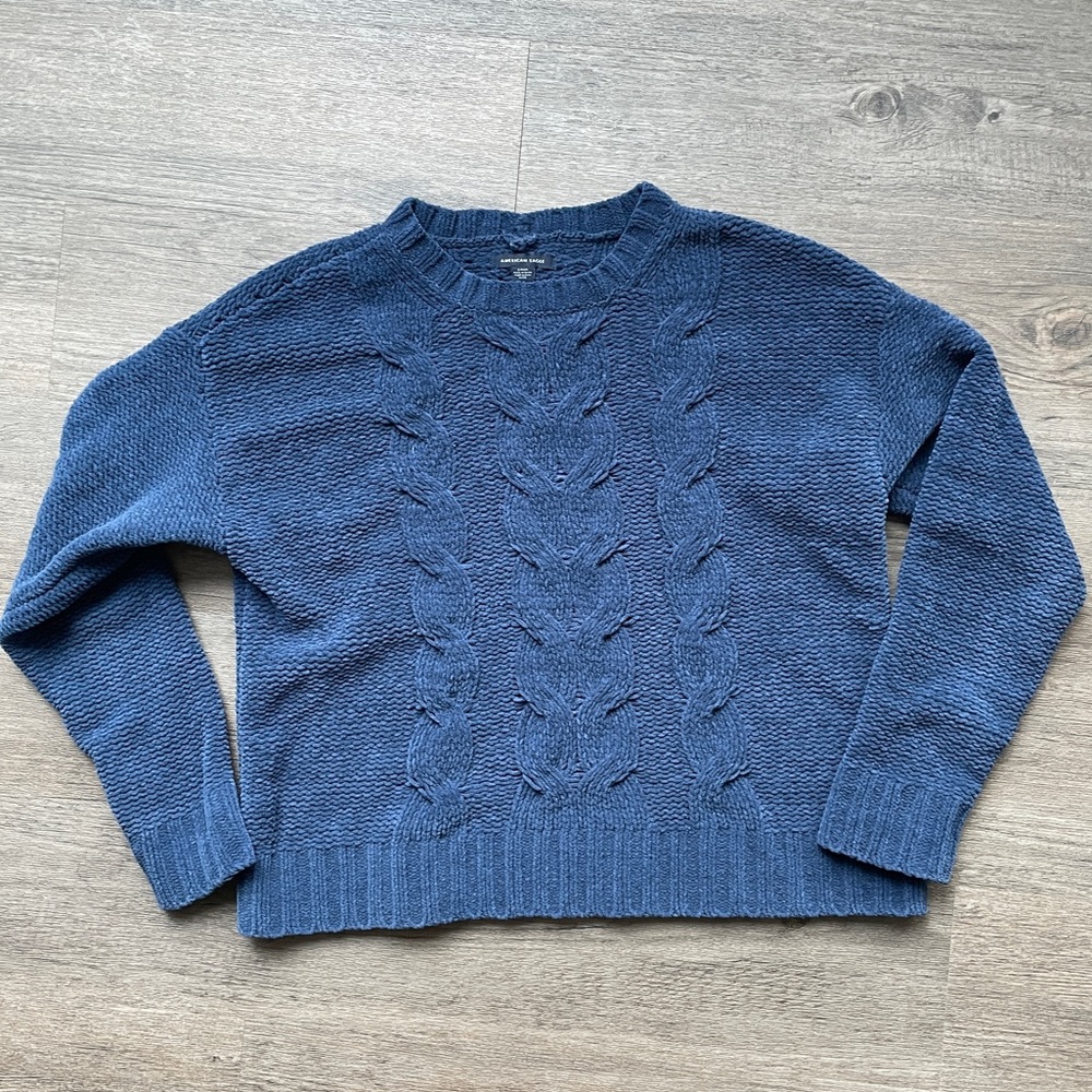 American Eagle chenille cable knit sweater